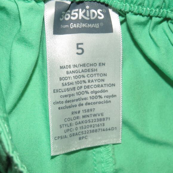 Garanimals Solid Green Sash Casual Girls Shorts - Picture 5 of 6